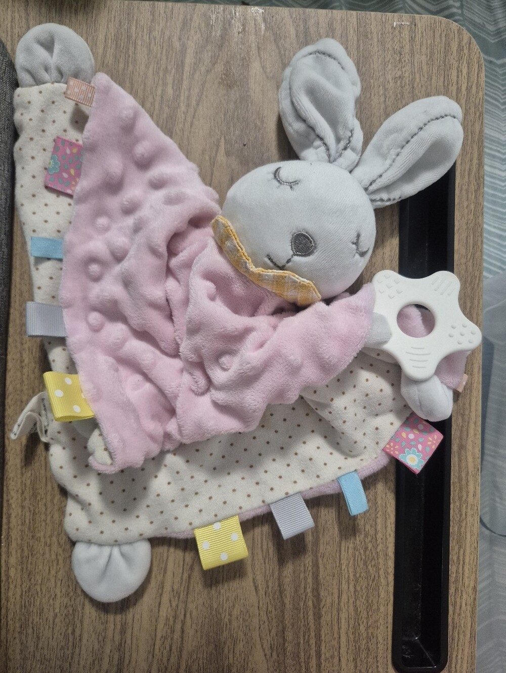*5/$25* Baby pink bunny security blanket lovey